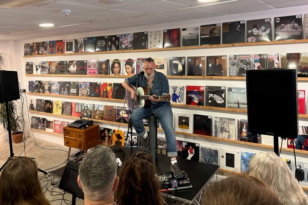 Fin Greenall, Fink, performing songs from Beauty in Your Wake at the Vinilo Record Store in-store