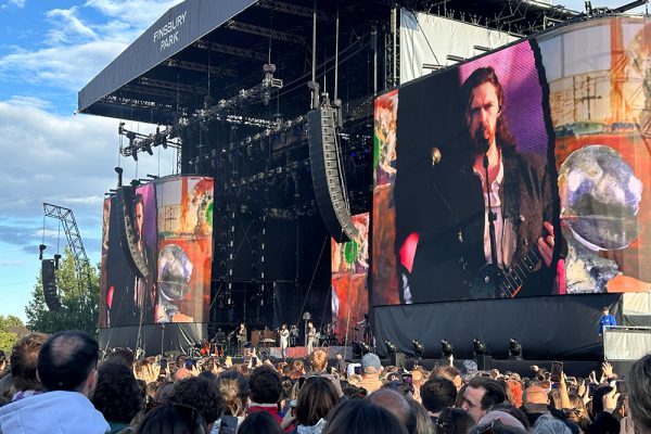 Hozier performing at Finsbury Park, London